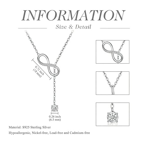 YYB Y Necklace Infinity/Heart/Cross/Faith Pendant Lariat Necklace for Women Drop Necklaces Christian Jewelry Birthday Anniversary Mothers Day Gifts for Mom Sister Girlfriend - color: Infinity Necklace