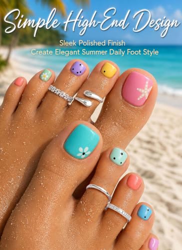 4Pcs Toe Rings for Women Non Tarnish 14K Gold Filled Toe Ring Adjustable Flower CZ Band Wave Dainty Toe Ring Summer Beach Open Toe Rings Set Waterproof Toe Jewelry Foot Jewelry - color: Silver toe rings flower