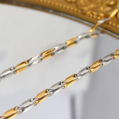 Jean Beau Gold Choker Necklace for Women, Simple 18K Gold Plated Adjustable Link Chain Prom Jewelry Gifts - color: Gas
