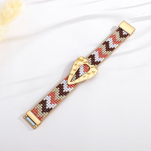 WOWORAMA Boho Leather Wrap Bracelet for Women Trendy Multi Layered Leather Bracelets Wide Western Stackable Wristband Cuff Bangles Statement Bracelet Jewelry - color: Colorful