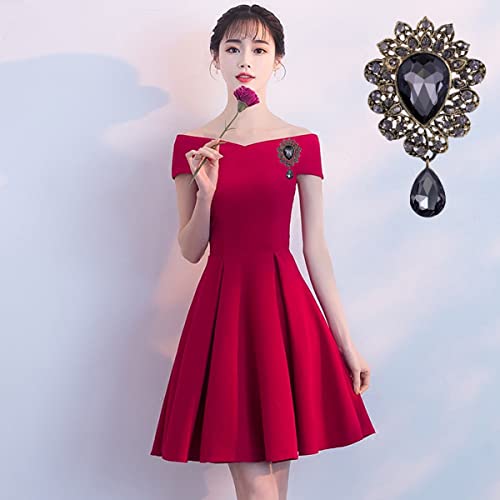 seven wolves Women Crystal Bouquet Brooch Pin All-Match Accessories Rhinestone Brooches and Pins - color: Grey A