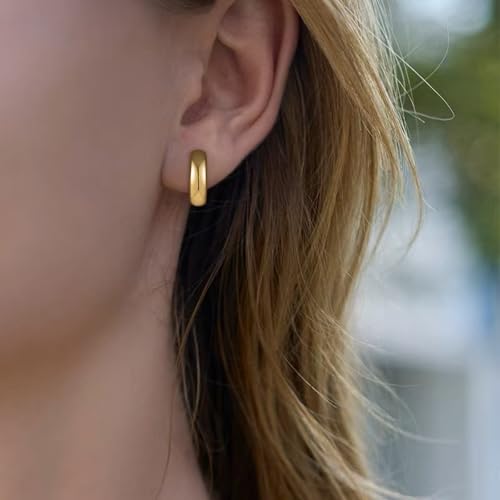 Women Trendy Minimalist Clip On Earrings Non-piercing Huggie Hoop Earrings