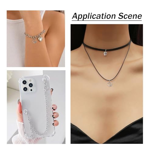 Elecrelive Crystal Heart Charms Rhinestone Heart Pendants Valentine Charms for Necklace Bracelet Earring Wedding Jewelry - color: Antique Silver-13mm