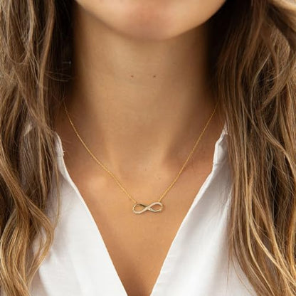 LLWOM Gold Necklace for Women-14k Gold Plated Infinity Necklace Star Of David Necklace Evil Eye Cross Pendants Heart Dainty Gold Necklace For Women - color: Gold-CZ Infinity