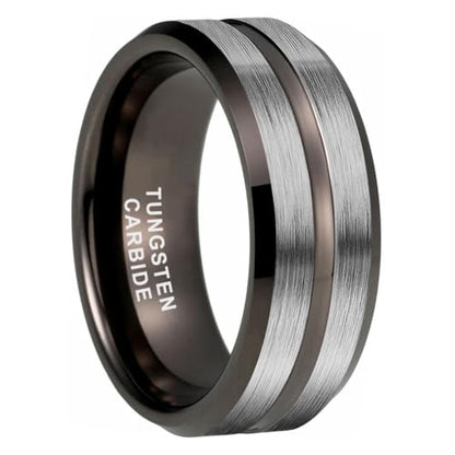 TUTISS 6mm 8mm Silver/Black/Blue/Gunmetal/Gold/Rose Gold Tungsten Rings for Men Women Fashion Engagement Wedding Bands Matte Finish Beveled Edges Comfort Fit - color: 8mm Gunmetal Brushed