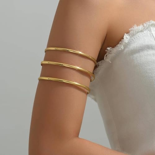 Harry and Henry Arm Cuff Gold Upper Arm Jewelry for Women Adjustable Open Cuff Bangle Bracelets Armband Jewelry Summer Outfits for Women 2026 - color: E3:Arm Cuff
