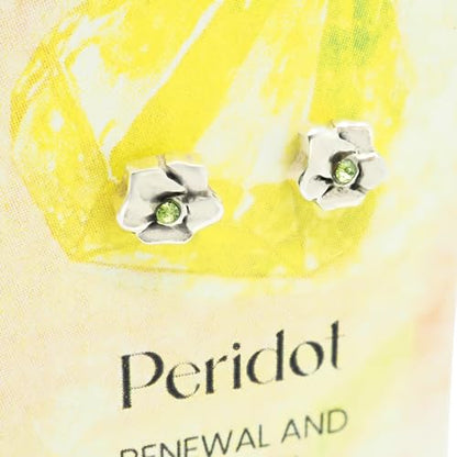 Birthstone Earrings: Handmade Necklace Flower Pendant with Colored Crystal - Gift for Mom, Daughter, BFF, Sister, Granddaughter, Niece - style: August