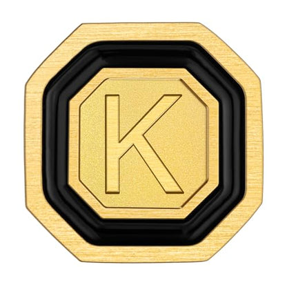 AMITER 18K Gold Plated Initial Cufflinks, Mens Cuff Links for Business Wedding Shirts Studs Suit Accessories - Gift for Groom Husband Father - style: K