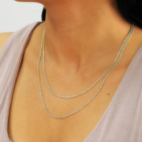 Nuragold 10K Real Yellow Gold Cuban Curb Link Chain Necklace (2mm - 7.5mm) - size: 24", style: 2.5mm