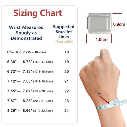 Italian Charms Bracelet Sets Heart Brascelet,18 of Charms and Opening Tools (8 Random Pattern and 10 Blank Modules) - style: Cartoon-Silvery