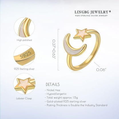 Toe Rings 925 Sterling Silver Toe Rings Adjustable Cross Toe Rings for Women Gold Plated Star Toe Ring Summer Beach Foot Jewelry for Friends - color: 3# 18K Gold Plated Star Toe Ring