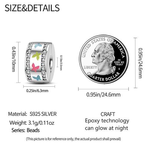Pandach 925 sterling silver Clip Spacer Charm for Bracelet Clip Lock Stopper Bead Spacer European Openable Beads 2Pcs - style: 2-PAC627