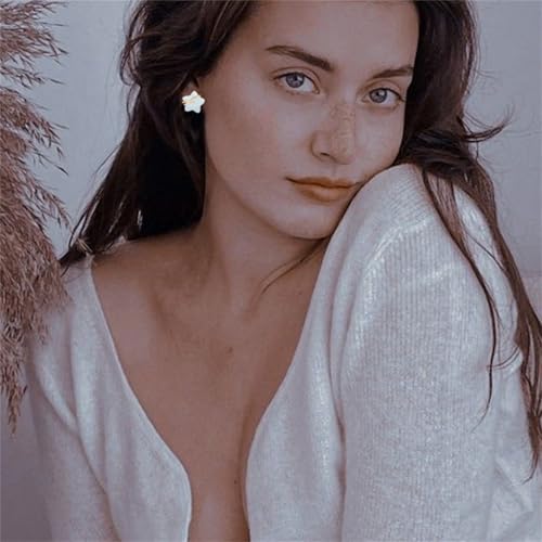 Raw Gemstone Star Stud Earrings for Women Handmade Star Chakra Healing Crystal Earrings Amethyst Raw Rose Quartz Gemstone Prong Stud Earrings Birthstone Jewelry Gift Ideas - color: Aquamarine