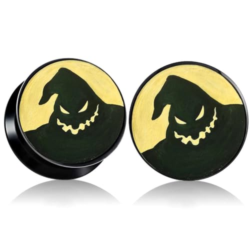 (1 Pair ONLY) Acrylic Flesh Tunnel Screw Fit Ear Gauge Earring Ear Piercing available size 2g (6mm) to 13/16" (30mm) Please choose size and color - color: Style D, size: 7/8 = 22mm