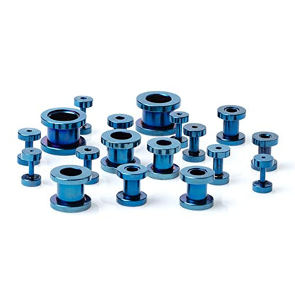 36pcs Ear Stretching Kit 14G-00G Surgical Steel Tapers Tunnels Gauges Set for Starter Women Men Expanders Body Piercing Jewelry… - color: Blue