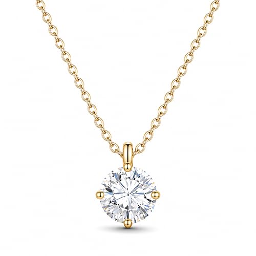 Dainty Pendant Necklace for Women, Silver / 18K Gold Plated, Hypoallergenic, Tarnish Resistant, Adjustable Chain, Minimalist Jewelry Gift for Girlfriend Wife Mom, Birthday Anniversary - color: Gold