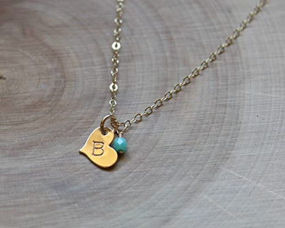 EFYTAL Extra Initial, Tiny 8x10mm Sterling Silver or Gold Filled Heart Shaped Charm, Add Custom Initial to Any Necklace, Dainty Add-On Charms, No Chain Included