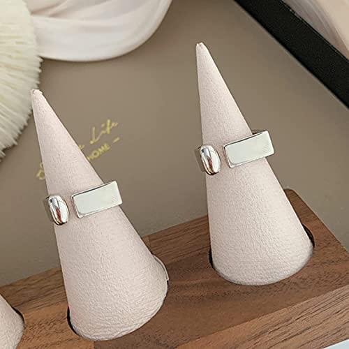 925 Sterling Silver Rings Handmade Rings Adjustable Open Teardrop Rings Waterdrop Ring for Women - color: Color 2