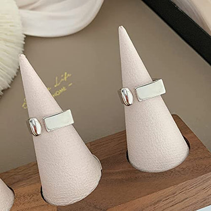 925 Sterling Silver Rings Handmade Rings Adjustable Open Teardrop Rings Waterdrop Ring for Women - color: Color 2