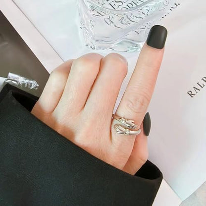 Granddaughter Daughter Hug Ring For Hope Rings, Stainless Steel Inspirational Jewelry Engraved Always With You Love You Forever Message Adjustable Non Tarnish Jewelry Birthday Gift Card - color: I love you forever Diamond(Daughter)