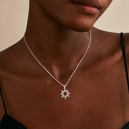 CHESKY Layered Necklaces for Women Trendy, Dainty 14k Gold Plated Pendant Necklace Layering Necklace for Women Non Tarnish Hypoallergenic Sun Gold Necklace Stack Gold Jewelry for Women Gifts - style: Sun-SL