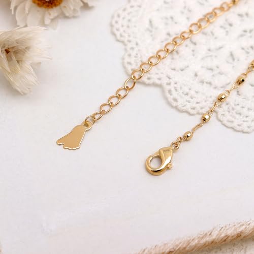 Silver Heart Charm Link Anklet for Women, Adjustable Handmade Cubic Zirconia Stackable Waterproof Summer Beach Chain Anklets Jewelry Accessories Gift - color: Gold Heart Charm