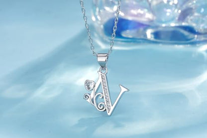 S925 Sterling Silver Initial Letter Necklaces for Women Dainty Letter Chain Necklace for Women Personalized Jewelry Gifts - style: N