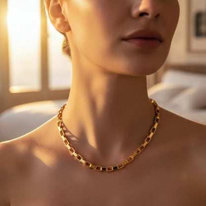 LIFETIME JEWELRY Paperclip Chain Necklace for Men and Women 24k Real Gold Plated Necklace - size: 24 inches, style: 5mm