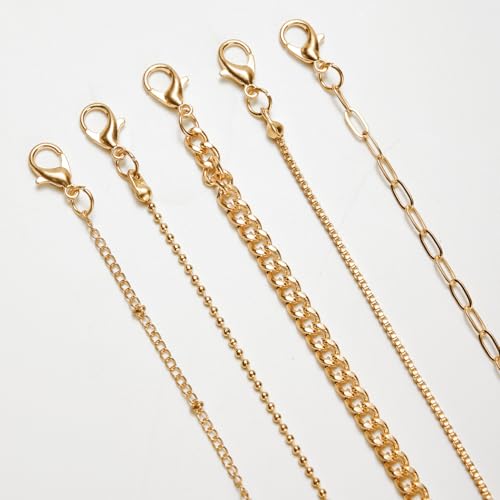Women’s 14K Gold Plated Ankle Bracelet Set, Waterproof Cuban Figaro Link Chain – Adjustable Boho Chic Summer Anklets