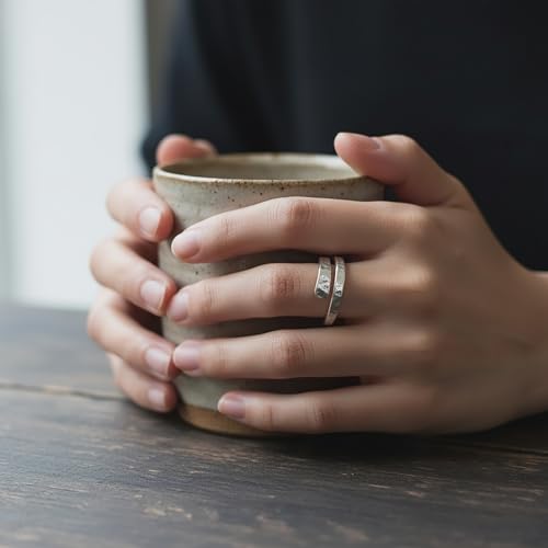 Hammered 925 Sterling Silver Adjustable Thumb Ring, Boho Style, Open Band, Handmade Jewelry, Unisex Ring, Minimalist Statement Ring, Gift for Her/Him - color: Rose Gold