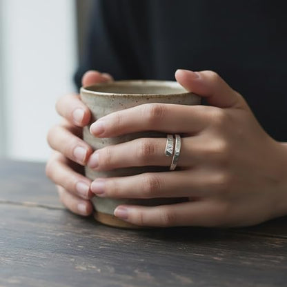 Hammered 925 Sterling Silver Adjustable Thumb Ring, Boho Style, Open Band, Handmade Jewelry, Unisex Ring, Minimalist Statement Ring, Gift for Her/Him - color: Gold