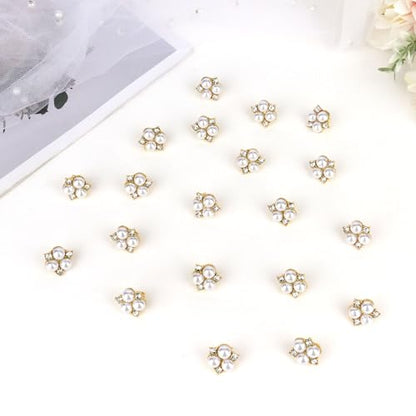 YISSION 20 Pcs Mini Pearl Hair Clips for Girls & Women - Cute Gold Pearl Hair Pins - Wedding & Bridal Accessories - color: Gold