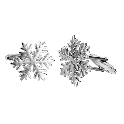 Urban Jewelry Cufflinks for Men, Stainless Steel Tuxedo Shirt Accessories – Black, Silver, Gold Cuff Links for Wedding, Business, Gifts for Father, Husband, Boyfriend, Son - style: Snowflakes Style
