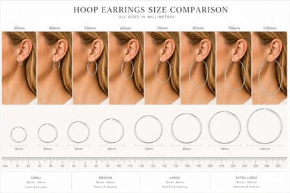 TIZU Big Hoop Earrings for Women Stainless Steel Hypoallergenic 14K Gold/Rose Gold/Black/Silver Hoop Earrings, 40mm/50mm/60mm/70mm Hoops Earrings Birthday Mothers Day Jewelry Gifts Women - color: Silver, size: 50mm