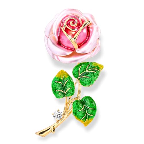 Flower Brooch for Women Rhinestone Pearl Zirconia Flower Lapel Pin Birthday Holiday Gift for Mother Wife Girlfriend - color: 04