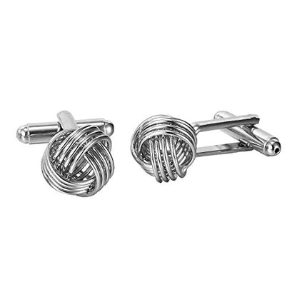 Urban Jewelry Mens Stainless Steel Nautical Knot Cufflinks Sharp Formal | Nautical Cufflinks Stainless Steel Rust Resistant Finish Polished Cufflink Finish Modern Cufflink Design Style - color: Stainless Steel Knot Cufflinks for Men