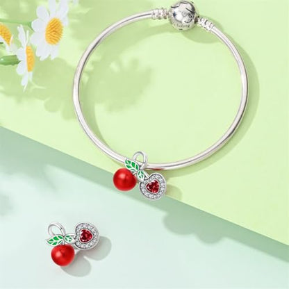 Pandach Animal Charm Bead fits Charms Bracelets for Woman-925 Sterling Silver Dangle Pendant Bead,Jewelry Beads Gifts for Women Bracelet&Necklace - style: Cherry Beads
