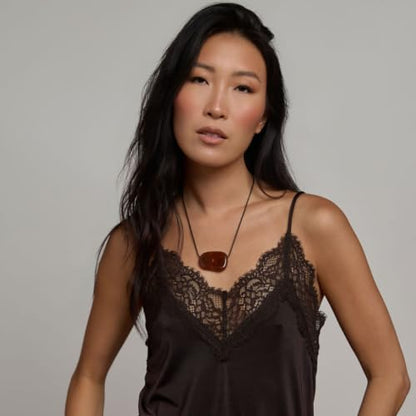 Adjustable Pebble Necklace – Statement & Everyday Wear - color: Red