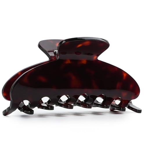 MAORULU Cute Claw Clip for Women – 4.3'' Large Acetate Hair Clips for Thick Thin Curly Long Hair, Durable Hair Clamps Non-slip Jaw Clip, Strong Hold, Stylish French Design (Tortoiseshell) - color: Tortoiseshell