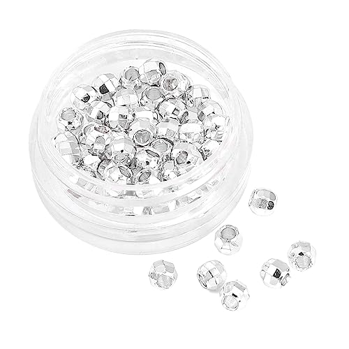 Silver Plated Laser Round Spacer Beads 4x4mm 50pcs for Jewelry Making Findings Non Tarnish - color: Silver, size: 4mm Laser