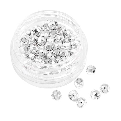 Silver Plated Laser Round Spacer Beads 4x4mm 50pcs for Jewelry Making Findings Non Tarnish - color: Silver, size: 4mm Laser