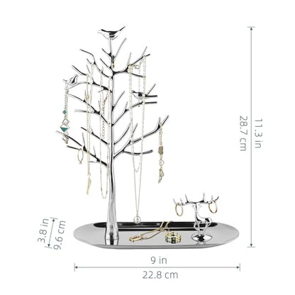 MORE&LESS Tree and Deer Jewelry Rack,for Ring Earrings Necklace Bracelet,Suitable for living rooms, bathrooms,offices,etc. - color: C Tree&Deer