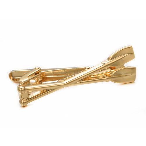 Yoursfs Unique Ship Car Tie Clips for Men Novelty Cool Transportation vehicles Tie Clip Bar Pins Men's Fashion Jewelry - style: Gold Paddle Tie Clips