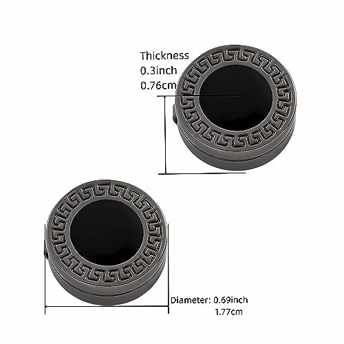 Mens Button Covers Tuxedo Shirt Cufflinks Alternative | Fake cufflinks and alternative fashion jewelry accessories for mens formal business dress shirts suits and groomsmen - color: K Black A