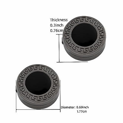 Mens Button Covers Tuxedo Shirt Cufflinks Alternative | Fake cufflinks and alternative fashion jewelry accessories for mens formal business dress shirts suits and groomsmen - color: K Black A