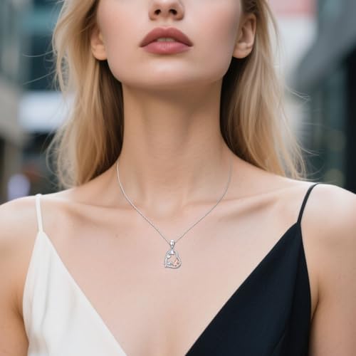 Heart Animal Necklace 925 Sterling Silver Cute Animal Pendant Jewelry Birthday Gifts for Women Girlfriend Mom Animal Lovers - style: Elephant
