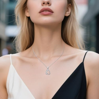 Heart Animal Necklace 925 Sterling Silver Cute Animal Pendant Jewelry Birthday Gifts for Women Girlfriend Mom Animal Lovers - style: Elephant