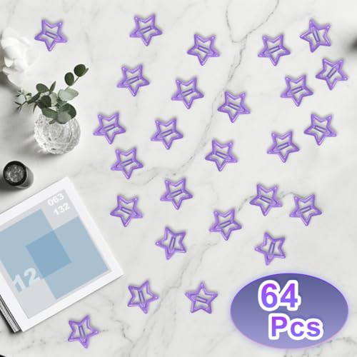 64 Pcs Metal Snap Hair Clips for Women,Small Snap Barrettes for Women Girls Thick Fine Hair (Purple) - color: Purple