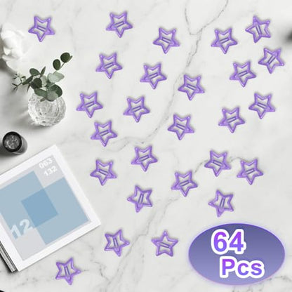 64 Pcs Metal Snap Hair Clips for Women,Small Snap Barrettes for Women Girls Thick Fine Hair (Purple) - color: Purple