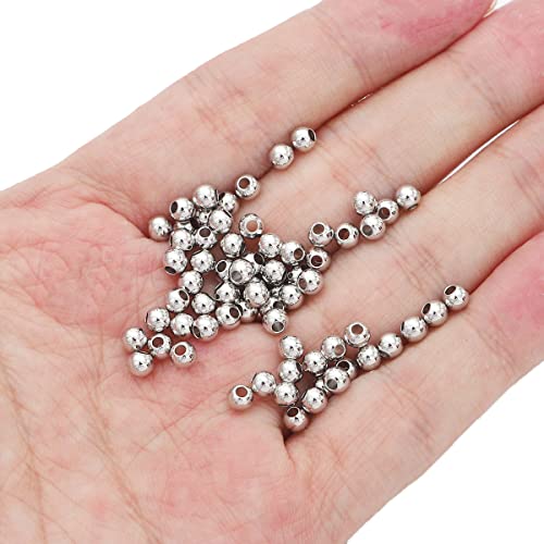Platinum Plated Round Spacer Beads 4mm 100pcs for Jewelry Making Findings Non Tarnish - color: Platinum, size: 4mm